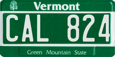 VT license plate CAL824