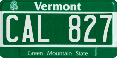 VT license plate CAL827