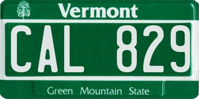 VT license plate CAL829