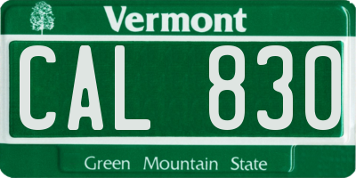 VT license plate CAL830