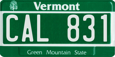 VT license plate CAL831