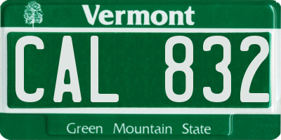 VT license plate CAL832