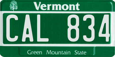 VT license plate CAL834
