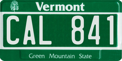 VT license plate CAL841