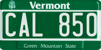 VT license plate CAL850
