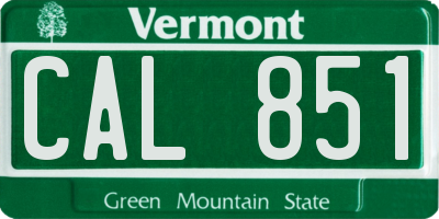 VT license plate CAL851