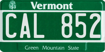 VT license plate CAL852