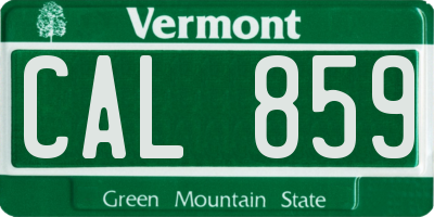 VT license plate CAL859