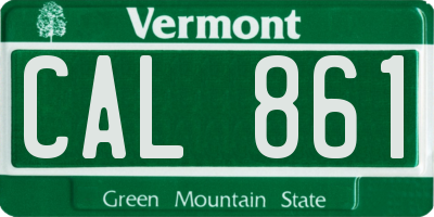 VT license plate CAL861