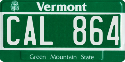 VT license plate CAL864