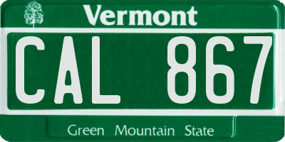 VT license plate CAL867