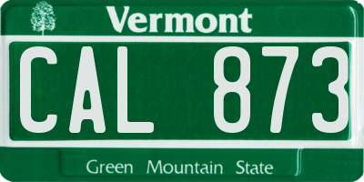 VT license plate CAL873