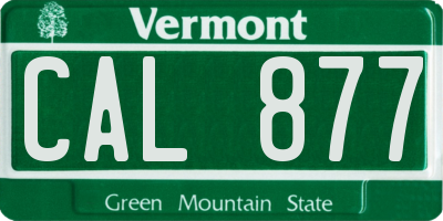 VT license plate CAL877