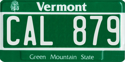 VT license plate CAL879