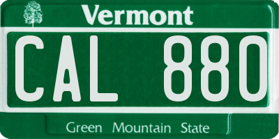VT license plate CAL880