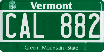 VT license plate CAL882