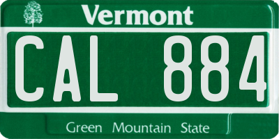 VT license plate CAL884