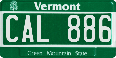 VT license plate CAL886