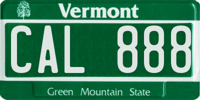 VT license plate CAL888