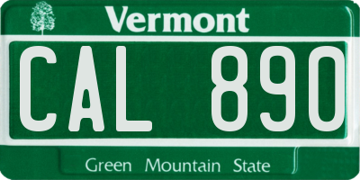 VT license plate CAL890