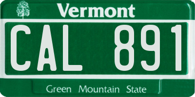 VT license plate CAL891