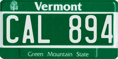 VT license plate CAL894