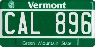 VT license plate CAL896