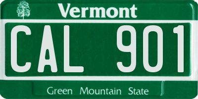 VT license plate CAL901