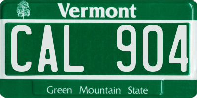 VT license plate CAL904