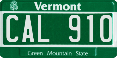 VT license plate CAL910