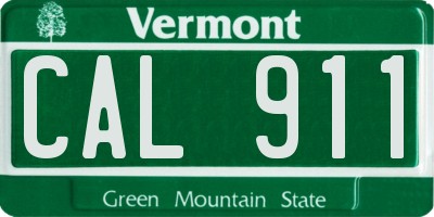 VT license plate CAL911