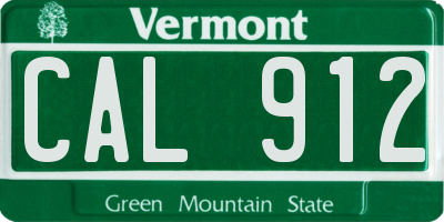 VT license plate CAL912