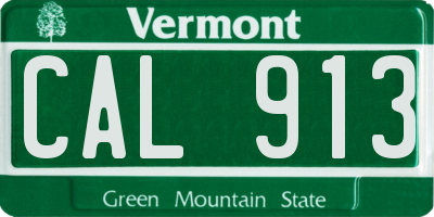 VT license plate CAL913