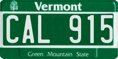 VT license plate CAL915