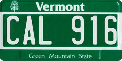 VT license plate CAL916