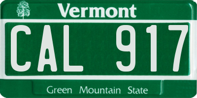 VT license plate CAL917