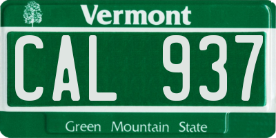 VT license plate CAL937