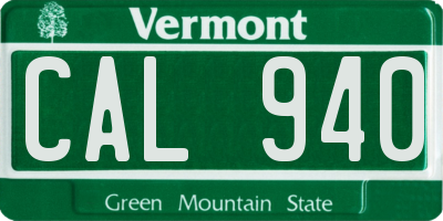 VT license plate CAL940