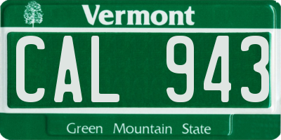 VT license plate CAL943