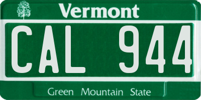 VT license plate CAL944