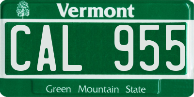VT license plate CAL955