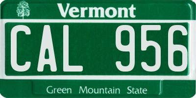 VT license plate CAL956