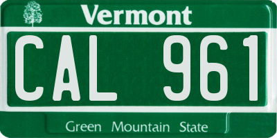 VT license plate CAL961