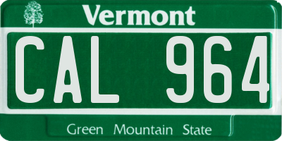 VT license plate CAL964