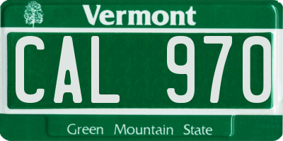 VT license plate CAL970