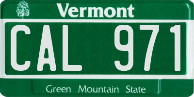 VT license plate CAL971