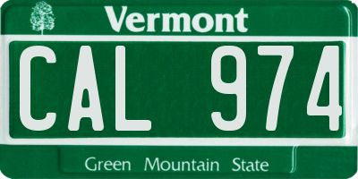 VT license plate CAL974