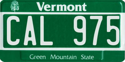 VT license plate CAL975