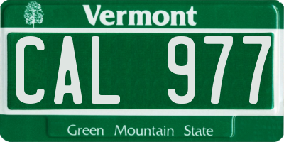 VT license plate CAL977
