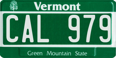 VT license plate CAL979